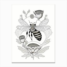 Apis Bee 1 William Morris Style Canvas Print