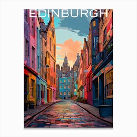 Colourful Scotland travel poster Edinburgh Canvas Print