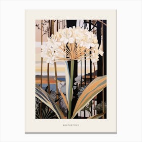 Flower Illustration Agapanthus 2 Poster Canvas Print