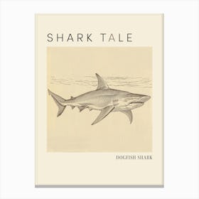 Dogfish Shark Vintage Illustration 1 Poster Canvas Print