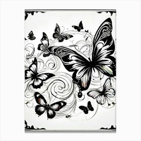 Butterflies And Swirls 2 Canvas Print