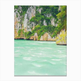 Ao Phang Nga National Park Thailand Water Colour Poster Canvas Print