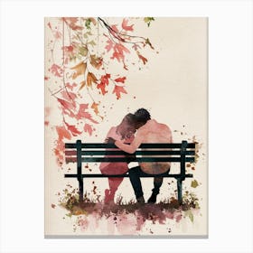 Love On A Bench Canvas Print