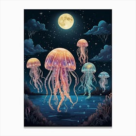 Jellyfish In The Sea 1 Canvas Print