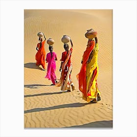 Women on the sand dunes Canvas Print