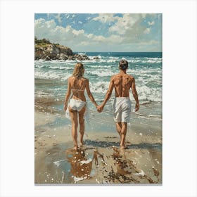 Couple On The Beach Canvas Print