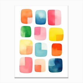 Watercolor Squares 2 Canvas Print