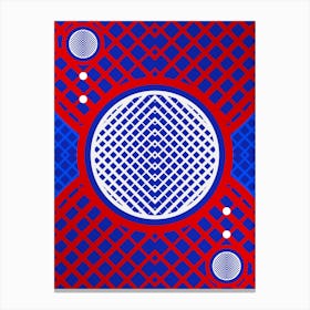 Geometric Abstract Glyph in White on Red and Blue Array n.0098 Canvas Print