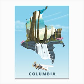 Columbia Travel map Canvas Print