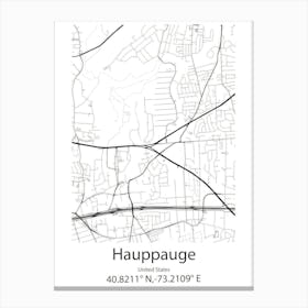 Hauppauge,United States Minimalist Map Canvas Print