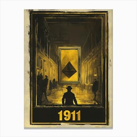 Aihrgdesign A Vintage Poster Inspired By The 1911 Theft Of Th 64a91410 A804 433f B46e Df1f982f934d 3 Canvas Print