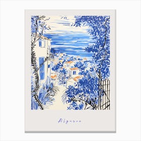 Algarve Portugal 2 Mediterranean Blue Drawing Poster Canvas Print