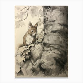 Storybook Animal Watercolour Squirrel 2 Canvas Print