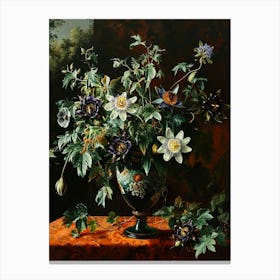 Baroque Floral Still Life Passionflower 1 Canvas Print