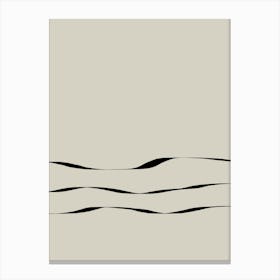 Minimalistic Artwork With Wavy Lines Canvas Print