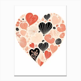 Shell Coral Heart Canvas Print