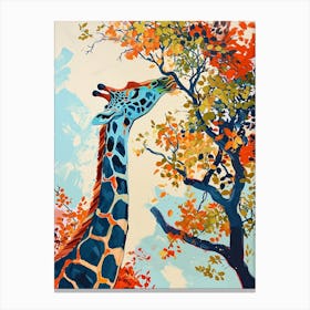Giraffe Gazing Into The Trees Watercolour Style 3 Canvas Print