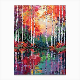 Birch Trees In Autumn 5 Canvas Print