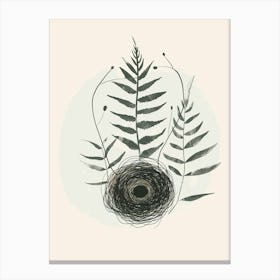 Birds Nest Fern Plant Minimalist Illustration 5 Canvas Print