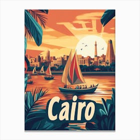 Aihrgdesign A 1970s Inspired Travel Poster For Cairo 3 Canvas Print