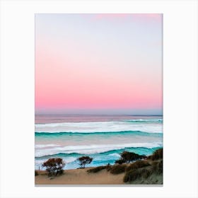 Torquay Beach, Australia Pink Photography  Canvas Print