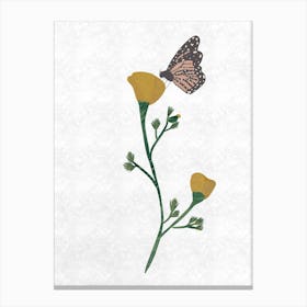 Poppy And Butterfly Canvas Print