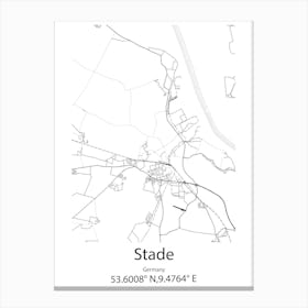 Stade,Germany Minimalist Map Canvas Print