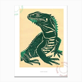 Cuban Iguana Bold Block 1 Poster Canvas Print