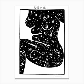 Celestial Bodies Gemini Canvas Print