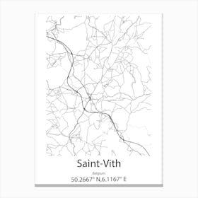 Saint Vith,Belgium Minimalist Map Canvas Print