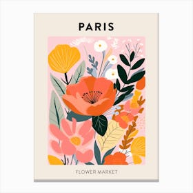 Flower Market Poster Paris France 2 Canvas Print