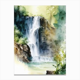 Gartempe Waterfalls, France Water Colour  (3) Canvas Print