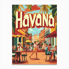 Aihrgdesign A 1970s Inspired Travel Poster For Havana 2 Canvas Print