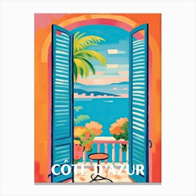 Cote D Azur Window Travel Poster 1 Canvas Print