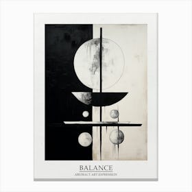 Balance Abstract Black And White 2 Poster Canvas Print