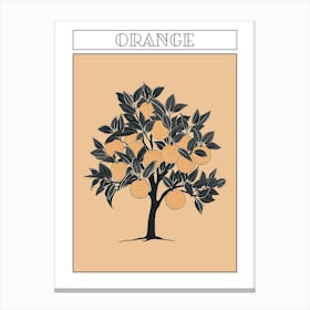 Orange Tree Minimalistic Drawing 4 Poster Canvas Print