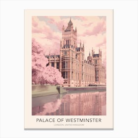 The Palace Of Westminster London United Kingdom Travel Poster Canvas Print