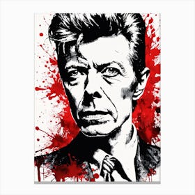 David Bowie Portrait Ink Painting (12) Canvas Print