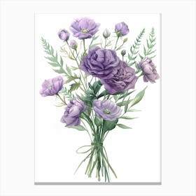 Purple Flowers Bouquet Canvas Print