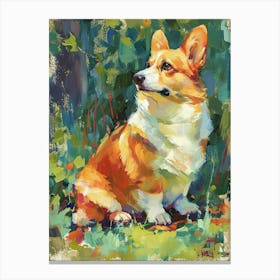 Pembroke Welsh Corgi Acrylic Painting 1 Canvas Print