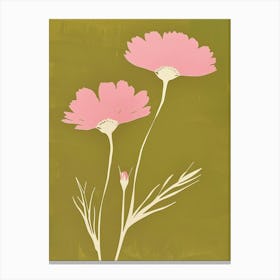 Pink & Green Marigold 3 Canvas Print