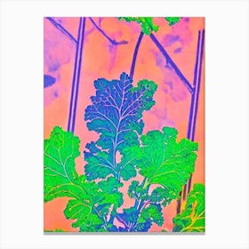 Kale Risograph Retro Poster vegetable Canvas Print