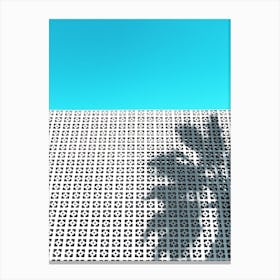 Parker Breeze Block Wall With Palm Tree Shadow In Palm Springs Canvas Print