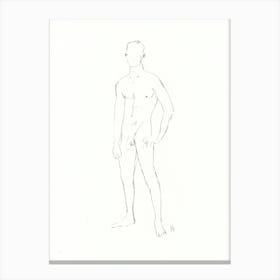 male nude gay art homoerotic full frontal nude painting drawing sketch pencil erotic artwork adult mature 1 Canvas Print