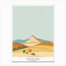 Mount Ossa Australia Color Line Drawing 6 Poster Canvas Print