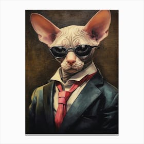 Gangster Cat Cornish Rex Canvas Print