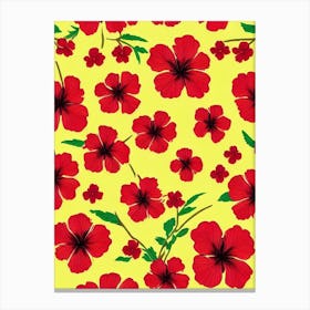 Hibiscus 2 Repeat Retro Flower Canvas Print