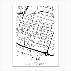 Albal,Spain Minimalist Map Canvas Print