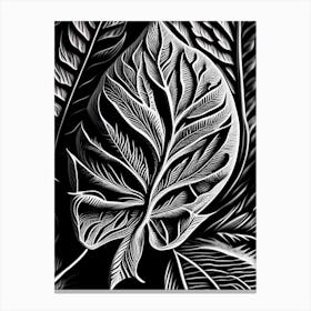 Paprika Leaf Linocut Canvas Print
