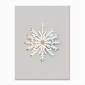 Nature, Snowflakes, Retro Minimal 1 Canvas Print